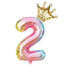 Load image into Gallery viewer, 2pcs 32inch Digit Foil Balloons Number Air Balloon happy  Birthday Party Decorations Kids toy ball Ans Decoracao Coroa
