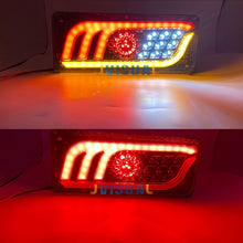 Load image into Gallery viewer, 2pcs LED Truck Tail Lights12V/24V  super bright Trailer Brake Lights Rear Dynamic Running Turn Signal Reverse Lamp Lorry Taillig
