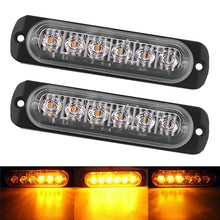 Load image into Gallery viewer, 2x Truck 12V 24V 6smd LED Strobe Warning Light Strobe Grille Flashing Lightbar Car Beacon Lamp Amber Yellow White Traffic Light
