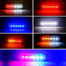 Load image into Gallery viewer, 2x Truck 12V 24V 6smd LED Strobe Warning Light Strobe Grille Flashing Lightbar Car Beacon Lamp Amber Yellow White Traffic Light

