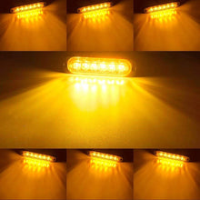 Load image into Gallery viewer, 2x Truck 12V 24V 6smd LED Strobe Warning Light Strobe Grille Flashing Lightbar Car Beacon Lamp Amber Yellow White Traffic Light
