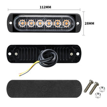 Load image into Gallery viewer, 2x Truck 12V 24V 6smd LED Strobe Warning Light Strobe Grille Flashing Lightbar Car Beacon Lamp Amber Yellow White Traffic Light
