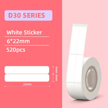 Load image into Gallery viewer, 3 Rolls/Box Phomemo White/Transparency Thermal Label D30 Paper Sticker BPA-Free for D30 Portable Self-adhesive Label Printer
