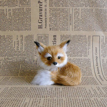 Load image into Gallery viewer, 3 Styles Mini Squatting Fox Model Cute Simulation Brown Fox Home Decoration Wedding Birthday Gift Plush Figures Craft Miniatures
