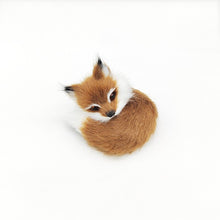 Load image into Gallery viewer, 3 Styles Mini Squatting Fox Model Cute Simulation Brown Fox Home Decoration Wedding Birthday Gift Plush Figures Craft Miniatures
