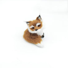 Load image into Gallery viewer, 3 Styles Mini Squatting Fox Model Cute Simulation Brown Fox Home Decoration Wedding Birthday Gift Plush Figures Craft Miniatures
