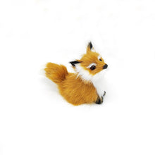 Load image into Gallery viewer, 3 Styles Mini Squatting Fox Model Cute Simulation Brown Fox Home Decoration Wedding Birthday Gift Plush Figures Craft Miniatures
