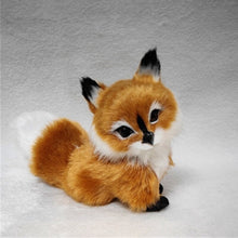 Load image into Gallery viewer, 3 Styles Mini Squatting Fox Model Cute Simulation Brown Fox Home Decoration Wedding Birthday Gift Plush Figures Craft Miniatures
