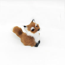 Load image into Gallery viewer, 3 Styles Mini Squatting Fox Model Cute Simulation Brown Fox Home Decoration Wedding Birthday Gift Plush Figures Craft Miniatures

