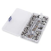Load image into Gallery viewer, 30/150 Pieces Stainless Steel Marine Grade Canvas and Upholstery Boat Cover Snap Button Fastener Kit 15mm Screws Snaps with tool
