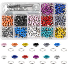 Load image into Gallery viewer, 300/540 Sets 5mm Multi-Color Metal Eyelets Grommets Kit with Installation tools, for Leather, Canvas, Shoes, Belts, Bags, Crafts
