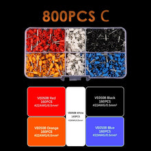 Load image into Gallery viewer, 300/800PCS/Boxed VE Tubular Crimp Terminal Electrical Wire Insulated Terminator Block Cord End Connector Crimping Terminals Kit
