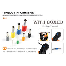 Load image into Gallery viewer, 300/800PCS/Boxed VE Tubular Crimp Terminal Electrical Wire Insulated Terminator Block Cord End Connector Crimping Terminals Kit
