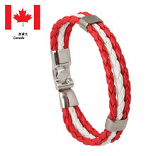 Load image into Gallery viewer, Ornament Woven Flag Flag Color Leather Bracelet Pu Imitation  Bracelet World Cup Country Bracelet
