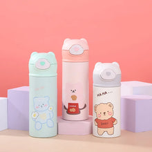 Load image into Gallery viewer, 320/420ML Cute Kids Stainless steel Water Bottle Vacuum Flacks Thermos With Straw Coffee mug Vacuum Bottle Thermocup
