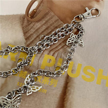 Load image into Gallery viewer, Women's Chain Eyelet Tray Belt Women's Belt Butterfly Fashion Hip Hop Punk Skirt Accessory
