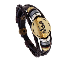 Load image into Gallery viewer, Ornament Beaded 12 Constellation Cattle Leather Bracelet Personalized Birthday Gifts Woven Adjustable Trendy Leather Bracelet
