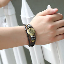 Load image into Gallery viewer, Ornament Beaded 12 Constellation Cattle Leather Bracelet Personalized Birthday Gifts Woven Adjustable Trendy Leather Bracelet
