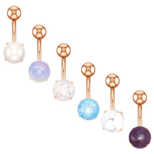 Load image into Gallery viewer, Opal Belly Button Ring Barbell Surgical Steel Navel Piercing Body Jewelry Punk Jewelry Navel Rings
