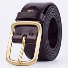 Load image into Gallery viewer, Youth Pin Buckle Casual Pure Copper First Layer Pants Belt Men's Leather Belt
