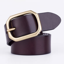Load image into Gallery viewer, Youth Pin Buckle Casual Pure Copper First Layer Pants Belt Men's Leather Belt
