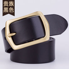 Load image into Gallery viewer, Youth Pin Buckle Casual Pure Copper First Layer Pants Belt Men's Leather Belt
