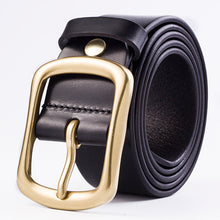 Load image into Gallery viewer, Youth Pin Buckle Casual Pure Copper First Layer Pants Belt Men's Leather Belt
