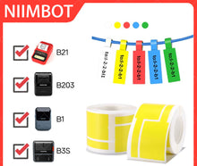 Load image into Gallery viewer, NiiMBOT B1 B21 B3S Cable Label Printing Sticker Network Cable Optical Fiber Tail Adhesive Network Switch Cable P Label Paper
