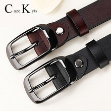 Load image into Gallery viewer, CAZEKYTS Women's Genuine Leather Fashion Retro Belt High Quality Luxury   Ladies Metal Double Buckle New Belt with Jeans
