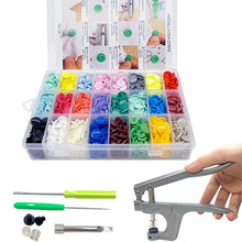 Load image into Gallery viewer, 360/150/50 Sets T5 Plastic Snap Button with Snaps Pliers Tool Kit &amp; Organizer Containers,Easy Replacing Snaps,DIY Family Tailor
