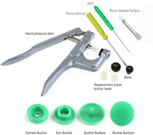 Load image into Gallery viewer, 360/150/50 Sets T5 Plastic Snap Button with Snaps Pliers Tool Kit &amp; Organizer Containers,Easy Replacing Snaps,DIY Family Tailor
