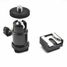 Load image into Gallery viewer, 360 Degree Ball Heads Swivel Mini Hotshoe Bracket with Coldshoe Adapter for DSLR Camera Tripod 1/4
