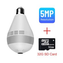 Load image into Gallery viewer, 360 ° Fisheye Draadloze Panoramisch Wifi Camera 3/5MP Home Security Ip Camera Verlichting Nachtzicht Twee Audio Licht lamp Wifi Camera
