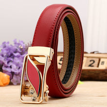 Load image into Gallery viewer, Women's Leather Belt Casual Versatile Double-Sided Two-Layer Lychee Pattern Comfort Click Belt
