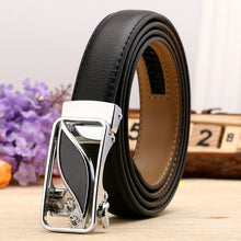 Load image into Gallery viewer, Women's Leather Belt Casual Versatile Double-Sided Two-Layer Lychee Pattern Comfort Click Belt
