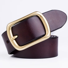 Load image into Gallery viewer, Youth Pin Buckle Casual Pure Copper First Layer Pants Belt Men's Leather Belt
