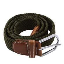 Load image into Gallery viewer, Elastic Pin Buckle Woman Waistband Solid Strap Man Canvas Knitting Waist Belt
