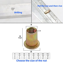 Load image into Gallery viewer, 36Pcs Nuts Riveter Tool Mandrel Hand Rivet Nut Gun Head Iron Galvanized Aluminum Alloy Stainlesssteel Nut M3 M4 M5 M6 M8 M10
