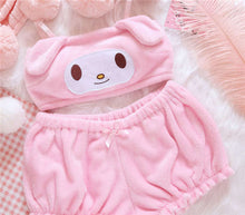 Load image into Gallery viewer, Women Fashion Sexy Comfortable Underswear Suit Print Spaghetti Strap Top Collect Waist Drawstring Pants Cute Pajamas Two Pieces Suit
