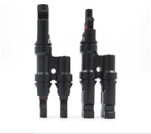 Load image into Gallery viewer, PV connector Y type parallel connection solar panel system waterprrof connector Branch Two pieces Solar Cell Connect Plug
