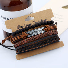 Load image into Gallery viewer, Men's Cattle Leather Bracelet European and American Vintage Weave DIY Leather Bracelet
