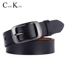 Load image into Gallery viewer, CAZEKYTS Women's Genuine Leather Fashion Retro Belt High Quality Luxury   Ladies Metal Double Buckle New Belt with Jeans
