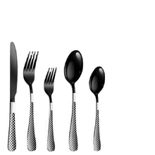 Load image into Gallery viewer, Stainless Steel Tableware Set Plaid Handle Knife, Fork and Spoon Christmas Tableware Gift Box 20-Piece Set
