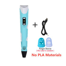 Load image into Gallery viewer, 3D Pen Kids DIY Printer Pen Children Drawing Pens With LCD Screen PLA Filament 1.75mm Printing Birthday Christmas Gift For Kids
