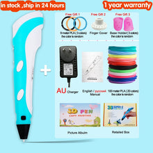 Load image into Gallery viewer, 3D Pen for Children 3D Drawing Printing Pen with LCD Screen Compatible PLA Filament Toys for Kids Christmas Birthday Gift

