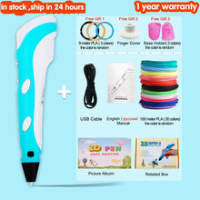 Load image into Gallery viewer, 3D Pen for Children 3D Drawing Printing Pen with LCD Screen Compatible PLA Filament Toys for Kids Christmas Birthday Gift
