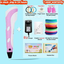 Load image into Gallery viewer, 3D Pen for Children 3D Drawing Printing Pen with LCD Screen Compatible PLA Filament Toys for Kids Christmas Birthday Gift
