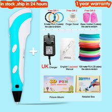 Load image into Gallery viewer, 3D Pen for Children 3D Drawing Printing Pen with LCD Screen Compatible PLA Filament Toys for Kids Christmas Birthday Gift
