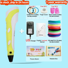 Load image into Gallery viewer, 3D Pen for Children 3D Drawing Printing Pen with LCD Screen Compatible PLA Filament Toys for Kids Christmas Birthday Gift
