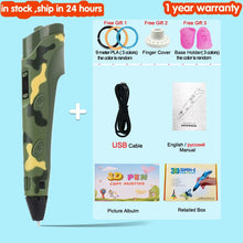 Load image into Gallery viewer, 3D Pen for Children 3D Drawing Printing Pen with LCD Screen Compatible PLA Filament Toys for Kids Christmas Birthday Gift
